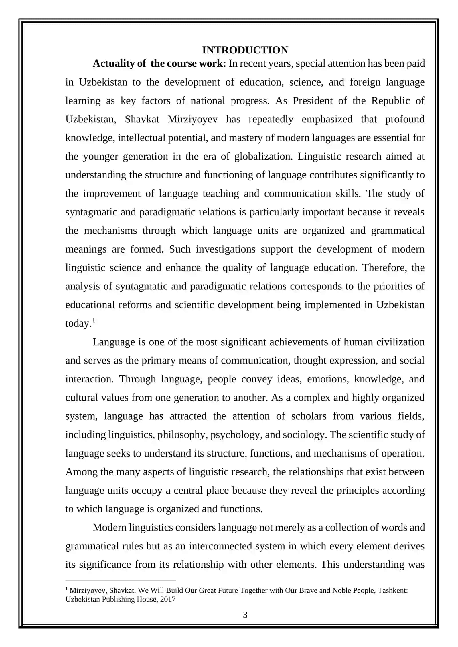 Comparative analysis of syntagmatic and paradigmatic relations in language structure and their role in grammar 3