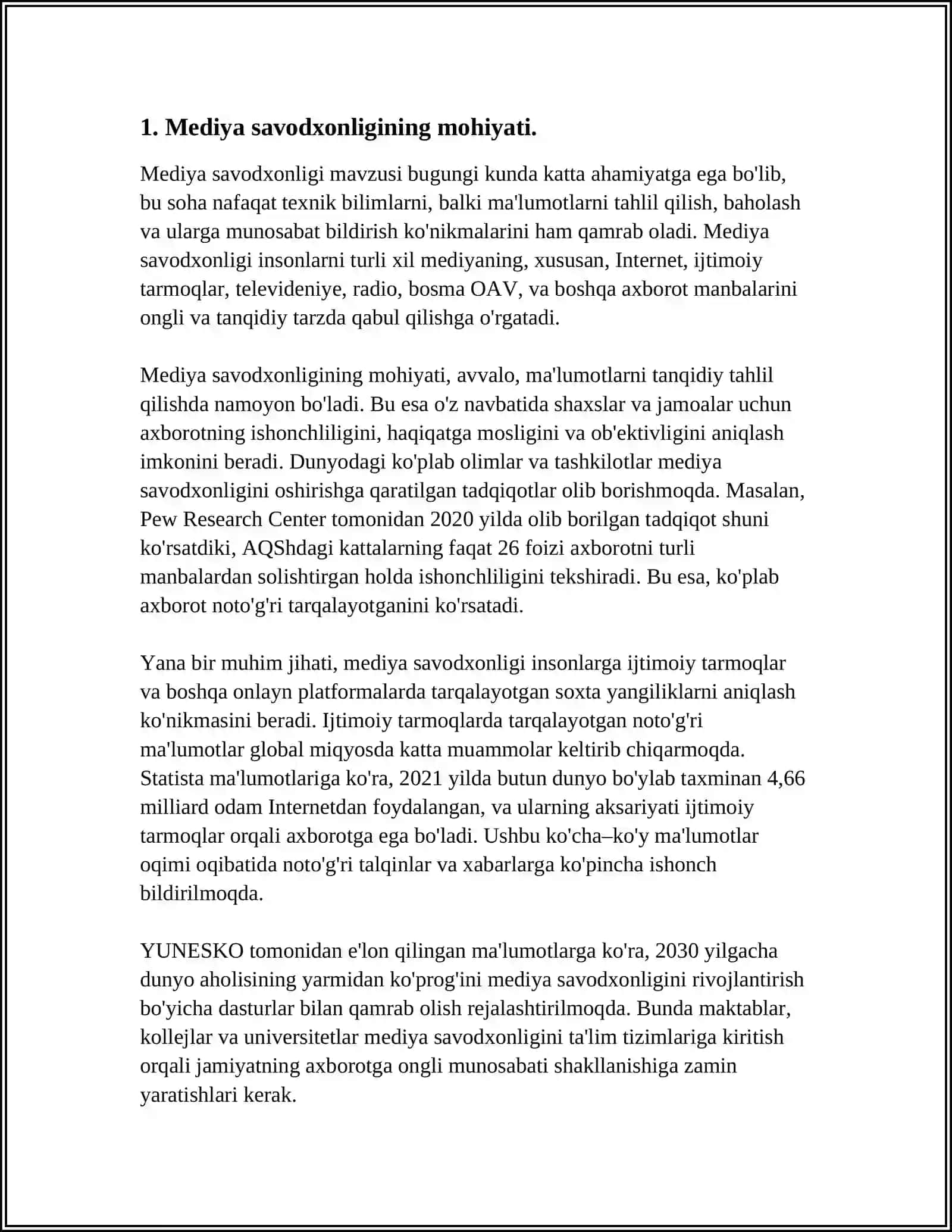 NIMA UCHUN MEDIA SAVODLI BOʻLISHINGIZ KERAK 3