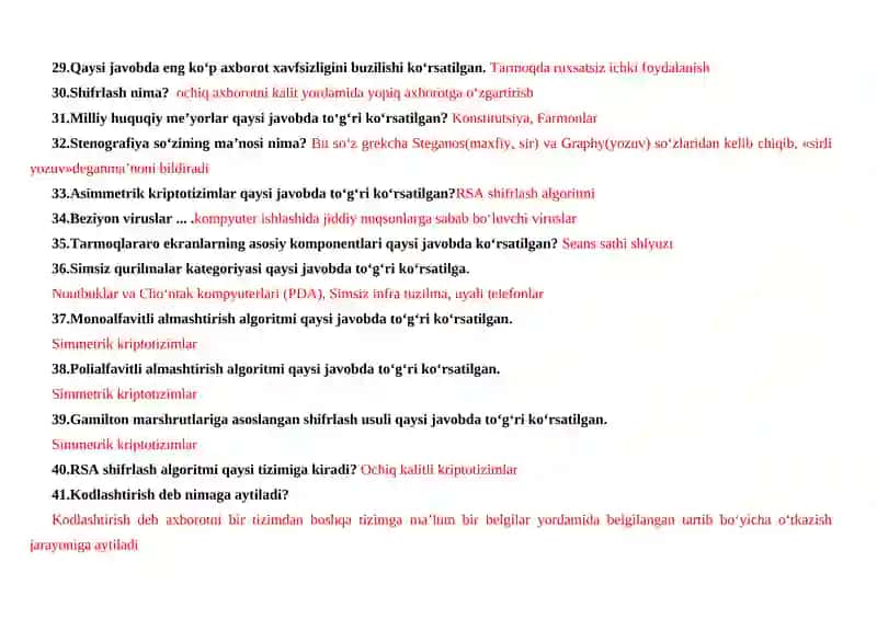 AKT FANIDAN YAKUNIT TEST SAVOLLARI JAVOBLARI BILAN 3