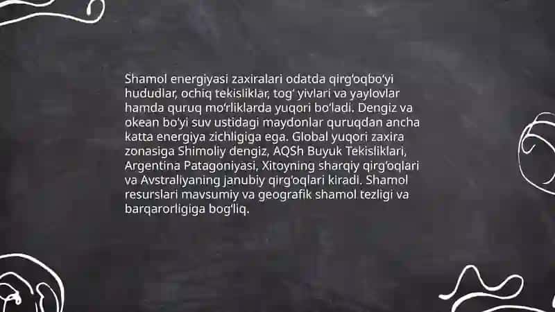 Shamol va quyosh energiyalari zaxiralari 3