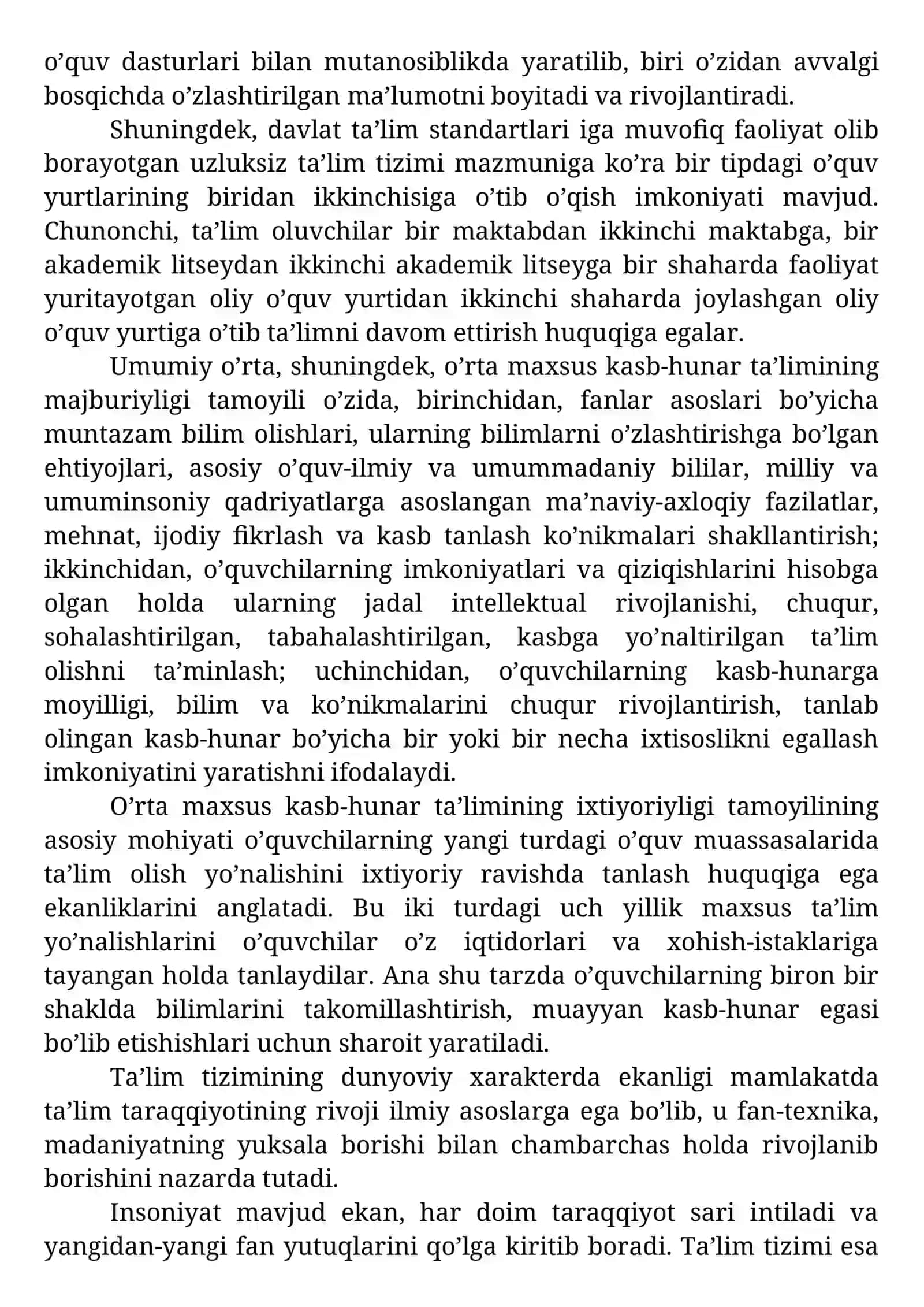 O’zbekiston RESPUBLIKASI TA’LIM TIZIMI VA UNING TURLARI 3