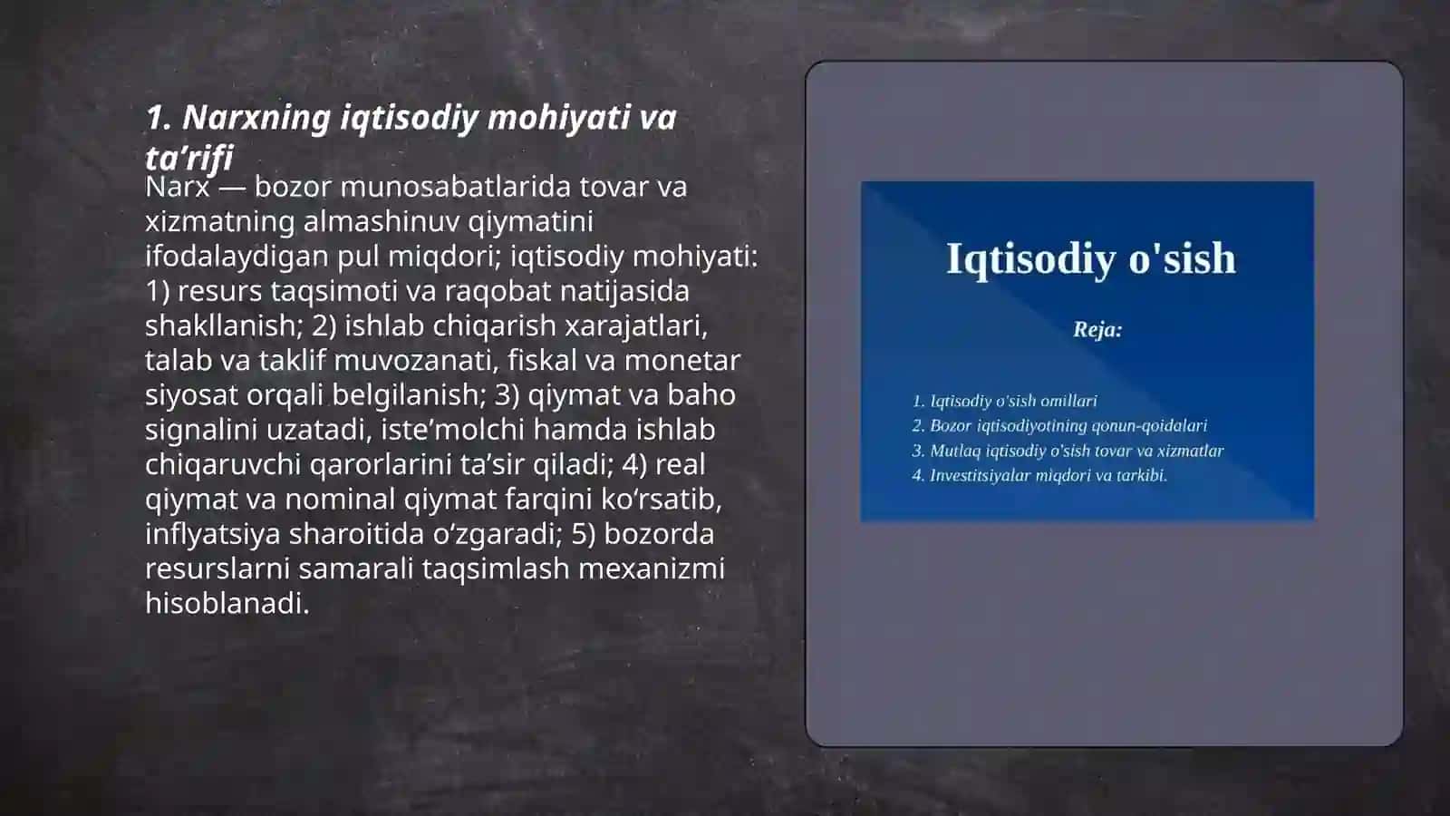 Narxning mohiyati va shakillanish xususiyatlari 3