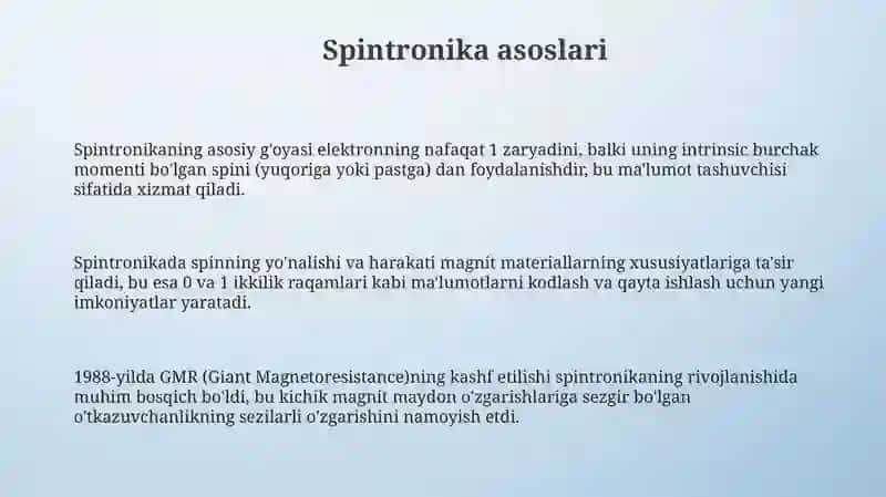 Spinli elektronika va uning elementlari 3