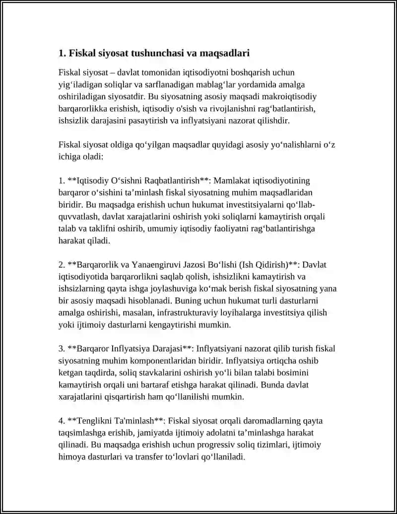 DAVLAT MOLIYASIDA FISKAL SIYOSAT: TURLARI VA NATIJALARI 3