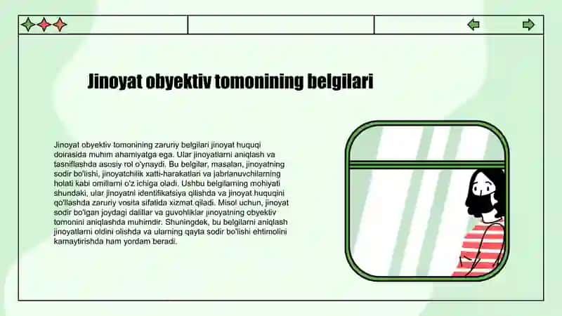 Jinoyat obyektiv tomonining zaruriy belgilari 3