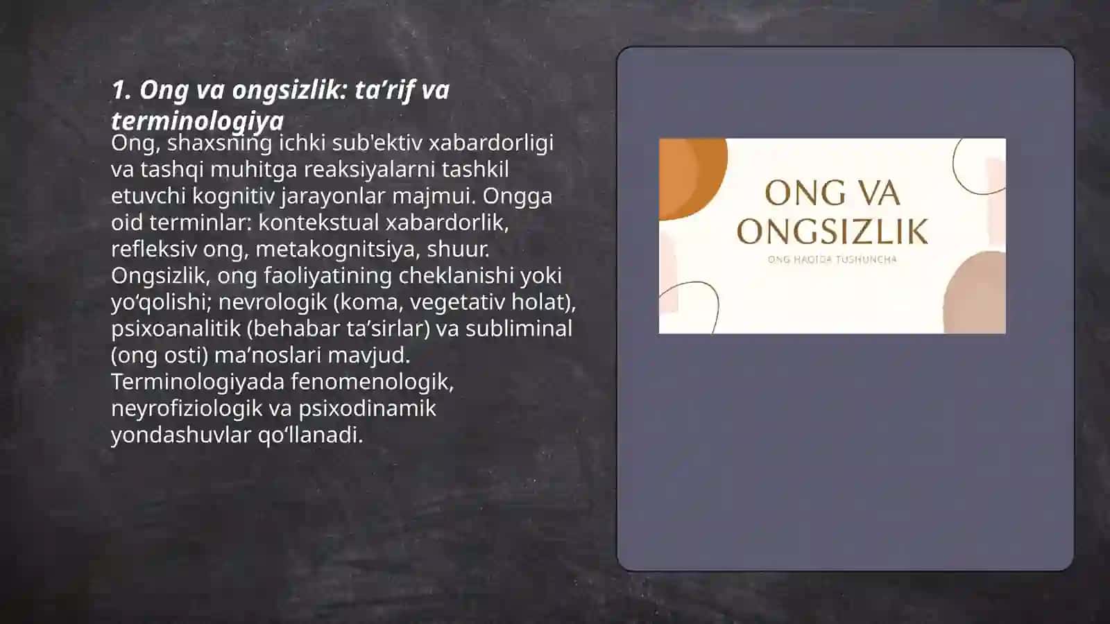 Ong va ongsizlik 3
