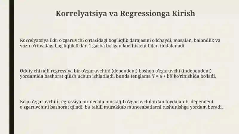 Korrelyatsiya va Regressiya 3
