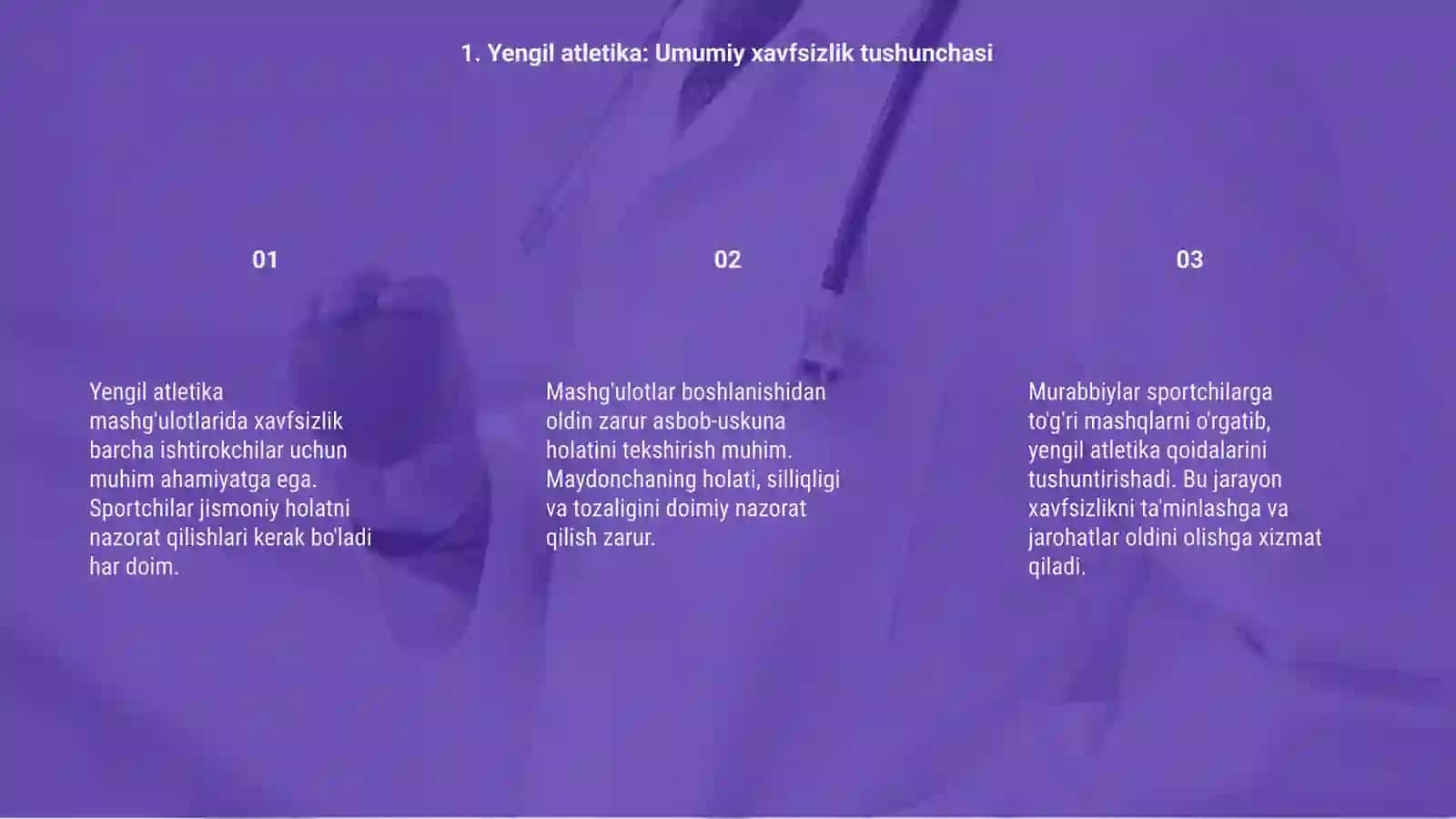 Yengil atletika mashg'ulotlarida 3