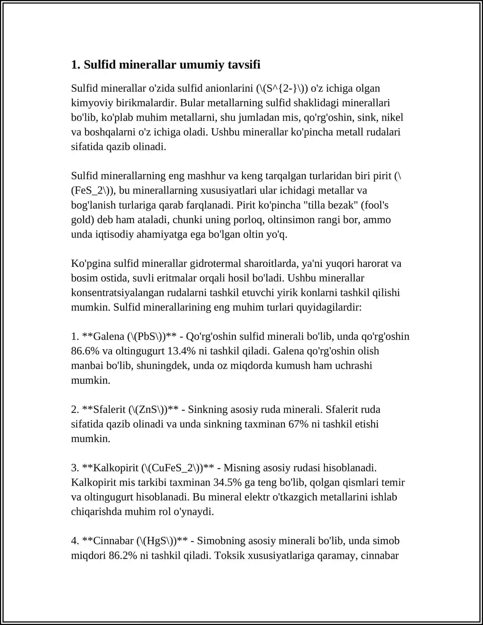 SULFID MINERALLAR TAVSIFI 3