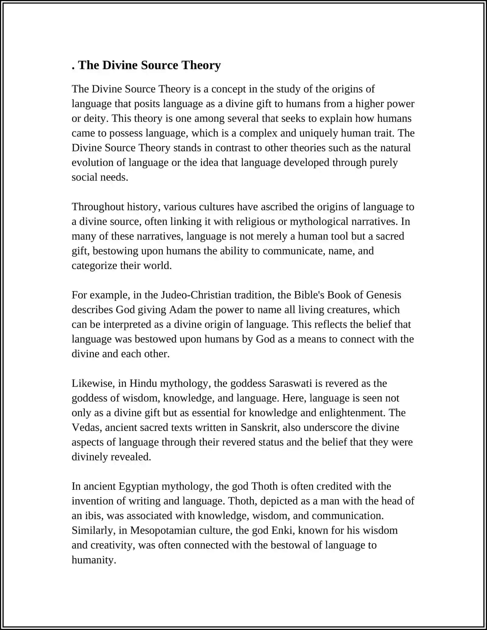 THEORIES OF THE ORIGIN OF LANGUAGE 3