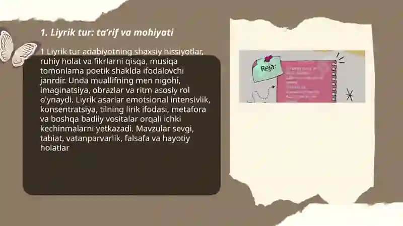 Liyrik tur: taʼrif va mohiyati 3
