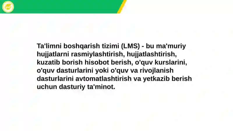 Ta'limni boshqarish tizimi (LMS) 3