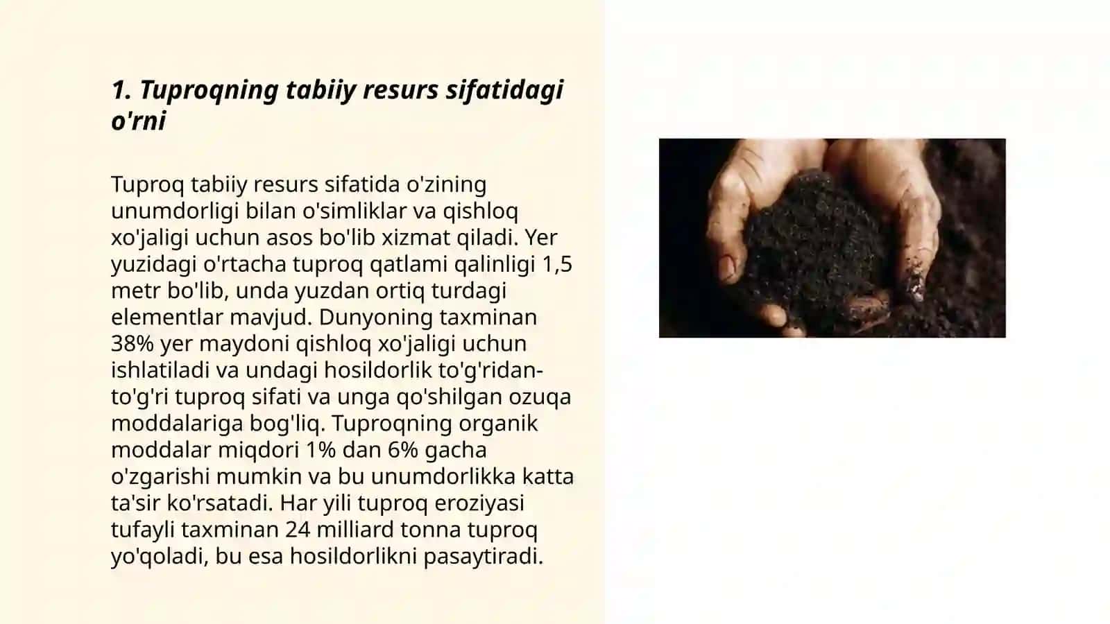 Tuproqning biosfera va inson hayotidagi ahamiyati 3