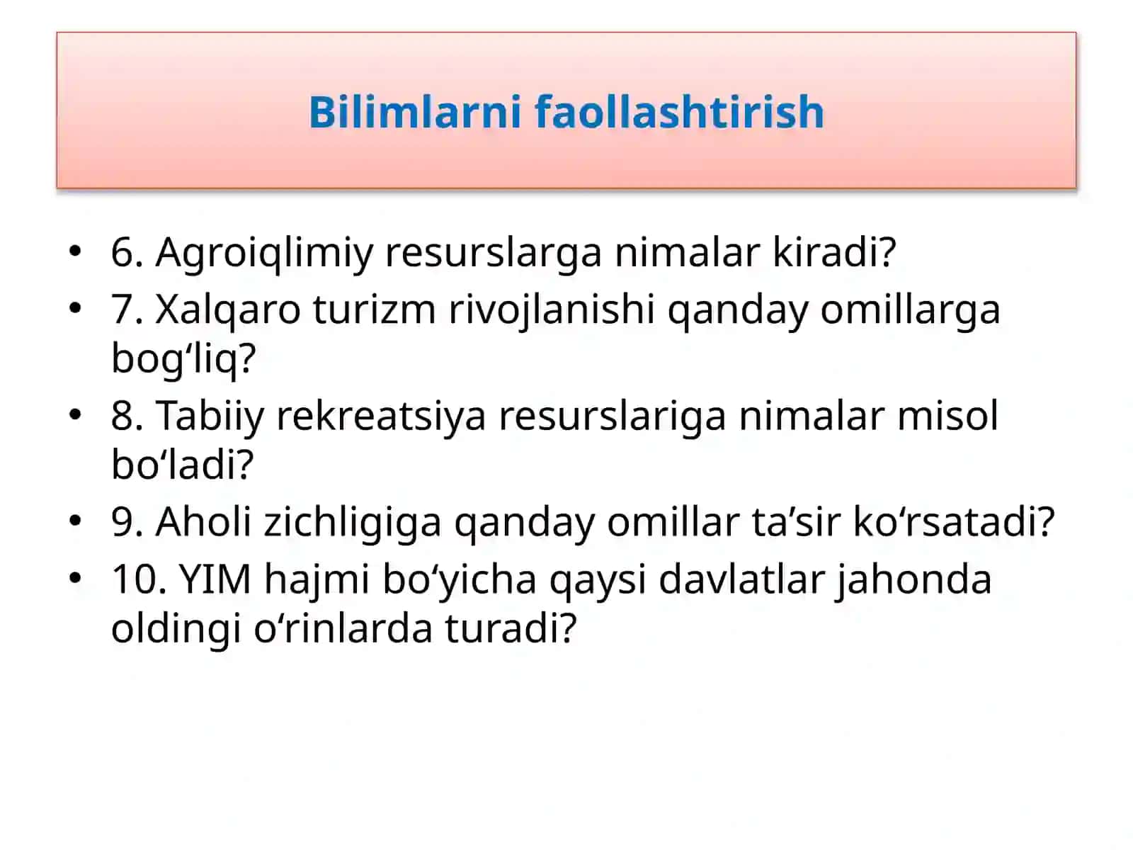 Bilimlarni faollashtirish 3