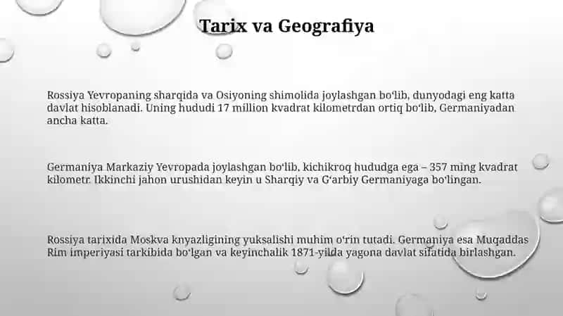 Rossiya va Germaniya davlatlarini taqqoslash 3