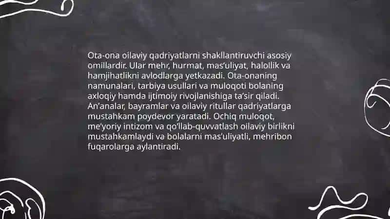 Ota ona va oilaviy qadriyatlar 3