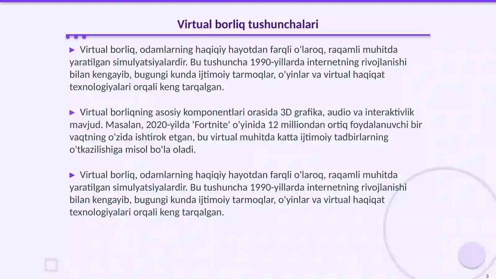 Virtual borliq haqida tahlil etish 3