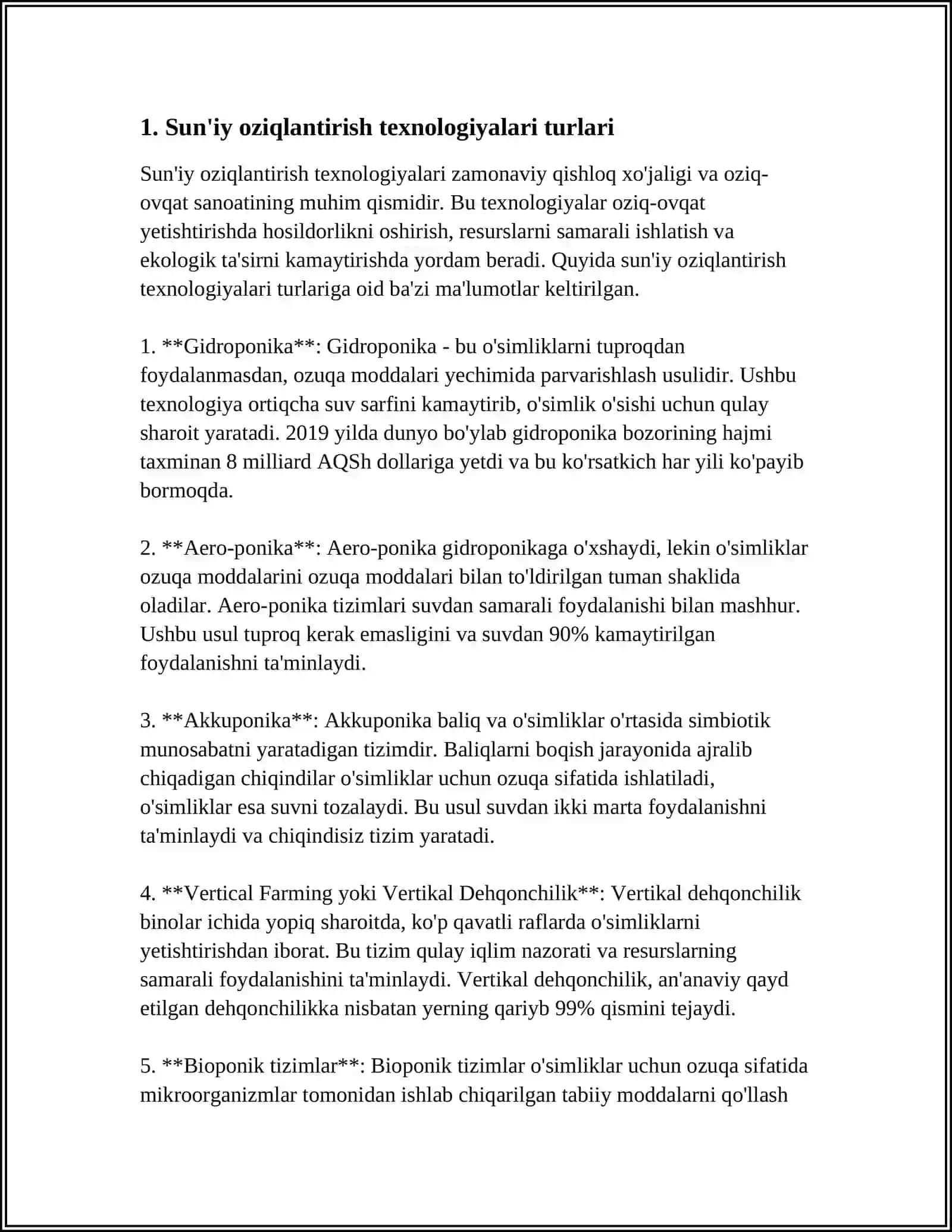 SUN'IY OZIQLANTIRISH TEXNIKASI VA UNING SAMARADORLIGINI BAHOLASH MEZONLARI 3