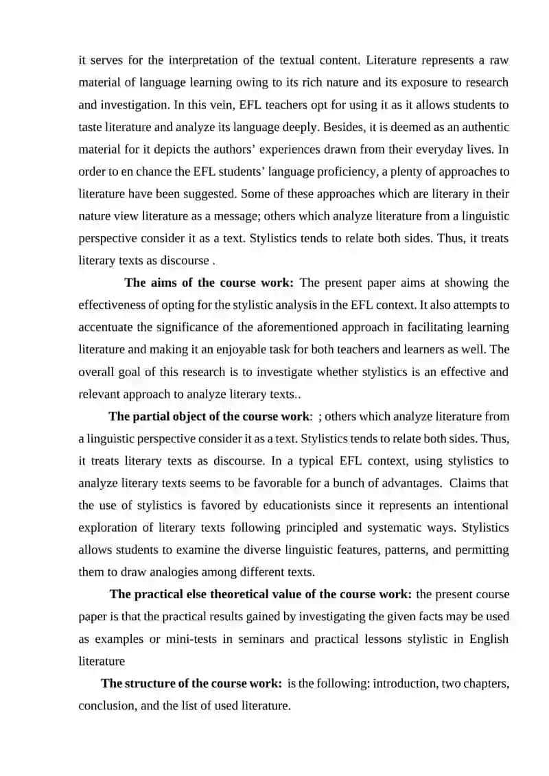 Stylistics in English Literature Course Paper 3