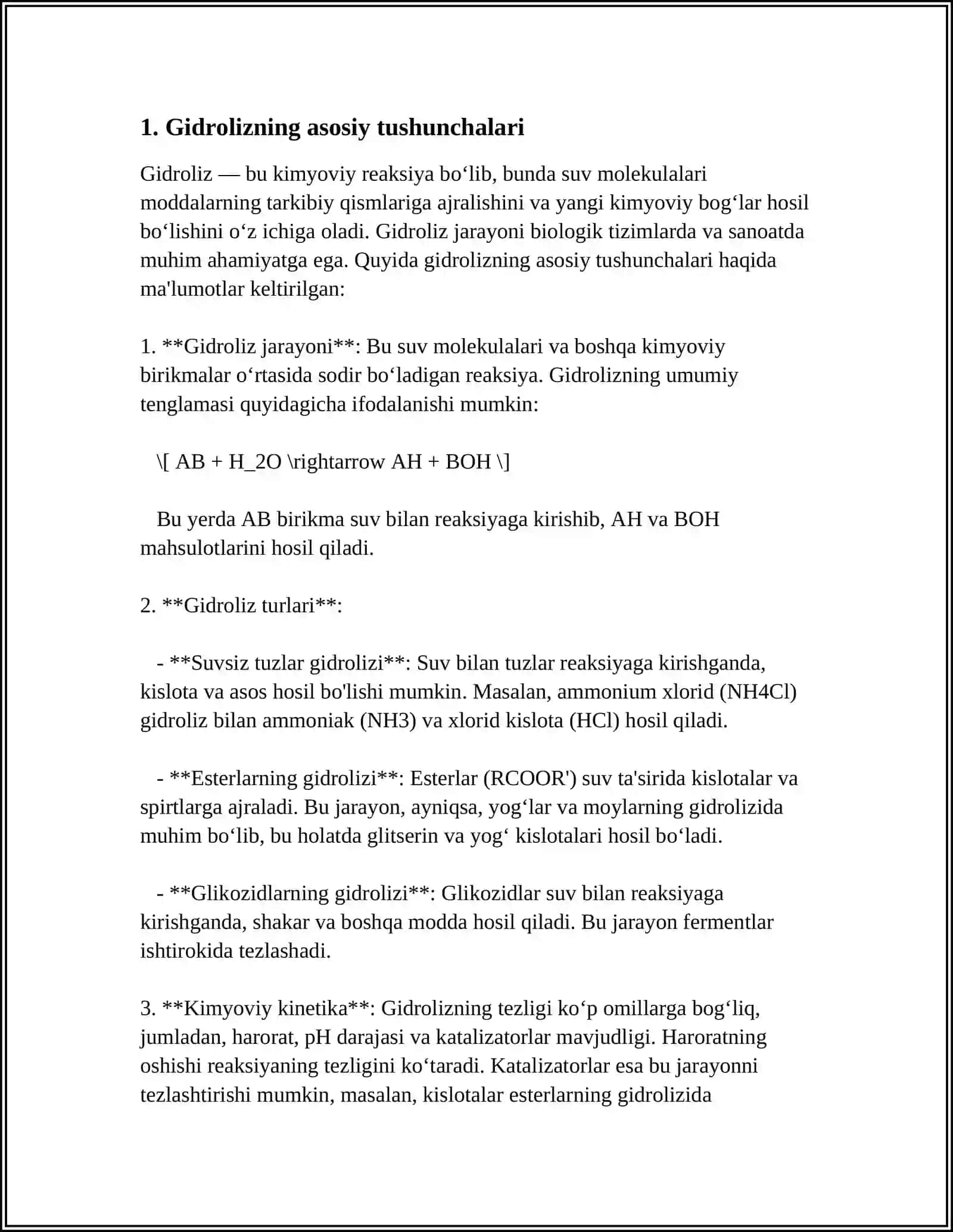 GIDROLIZNING AYRIM REAKSIYALARI 3