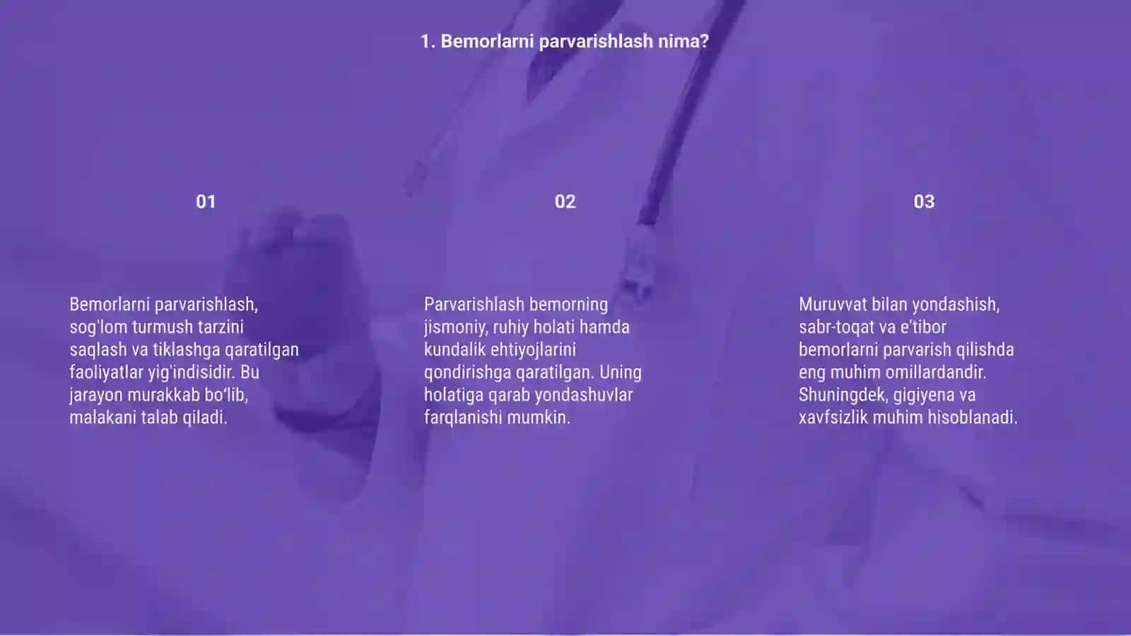 Bemorlarni umumiy parvarishlash tushunchasi 3