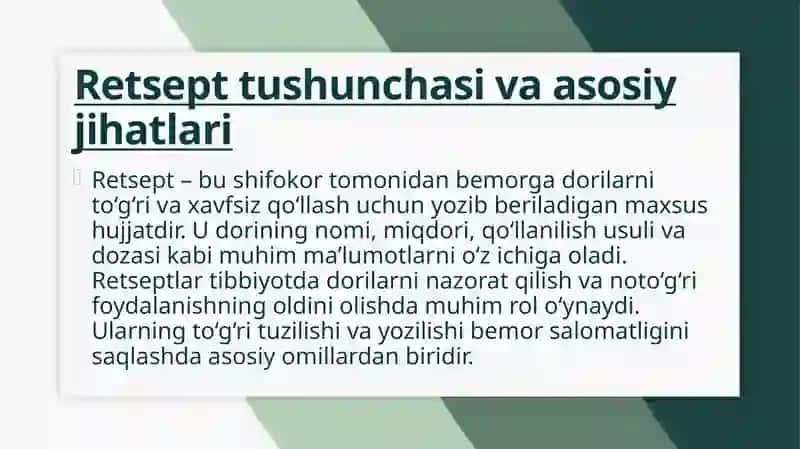 Retsept va Dorivor o'simliklar 3
