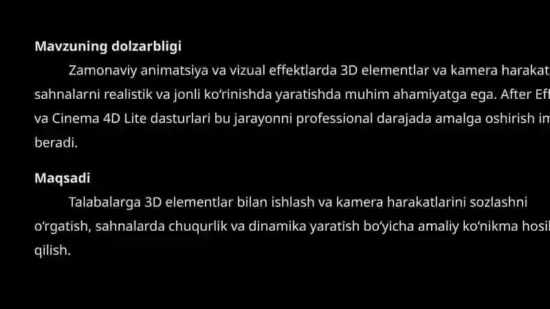 3D elementlar va kamera harakatlari (After Effects & Cinema 4D Lite) 3