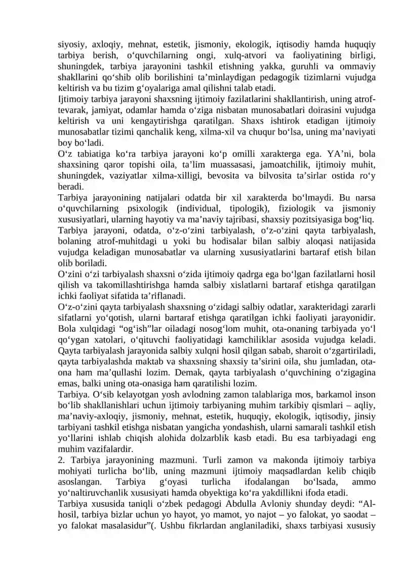 Tarbiyaning mazmuni 3