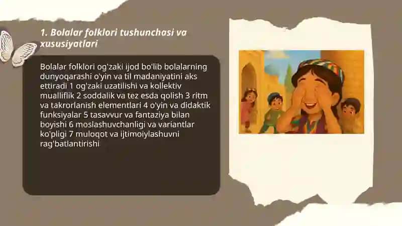 Bolalar folklori va ularning talqinlari, badiiy xususiyatlari 3