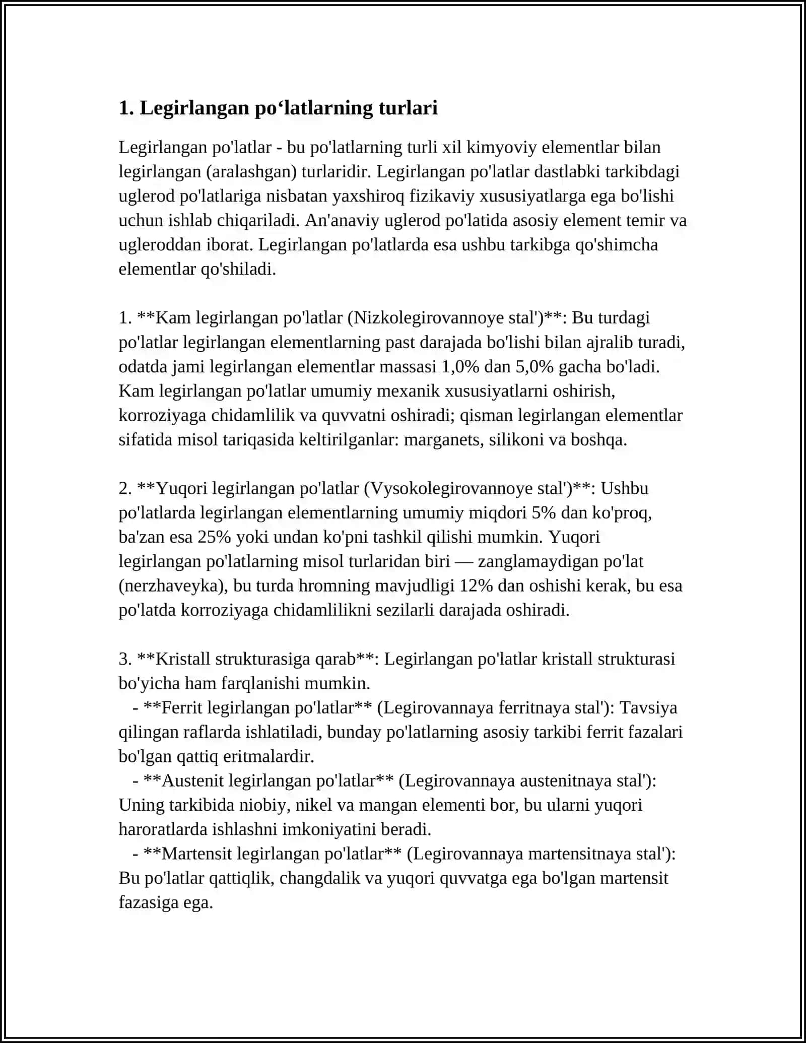 LEGIRLANGAN POʻLATLAR 3
