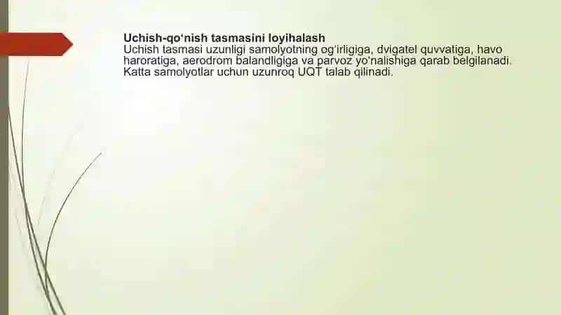 Uchish tasmasi va aerodromning boshqa elementlarini loyihalash 3