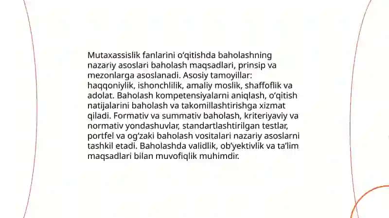 Mutaxassislik fanlarini oʻqitishda baholash va reyting ahamiyati 3