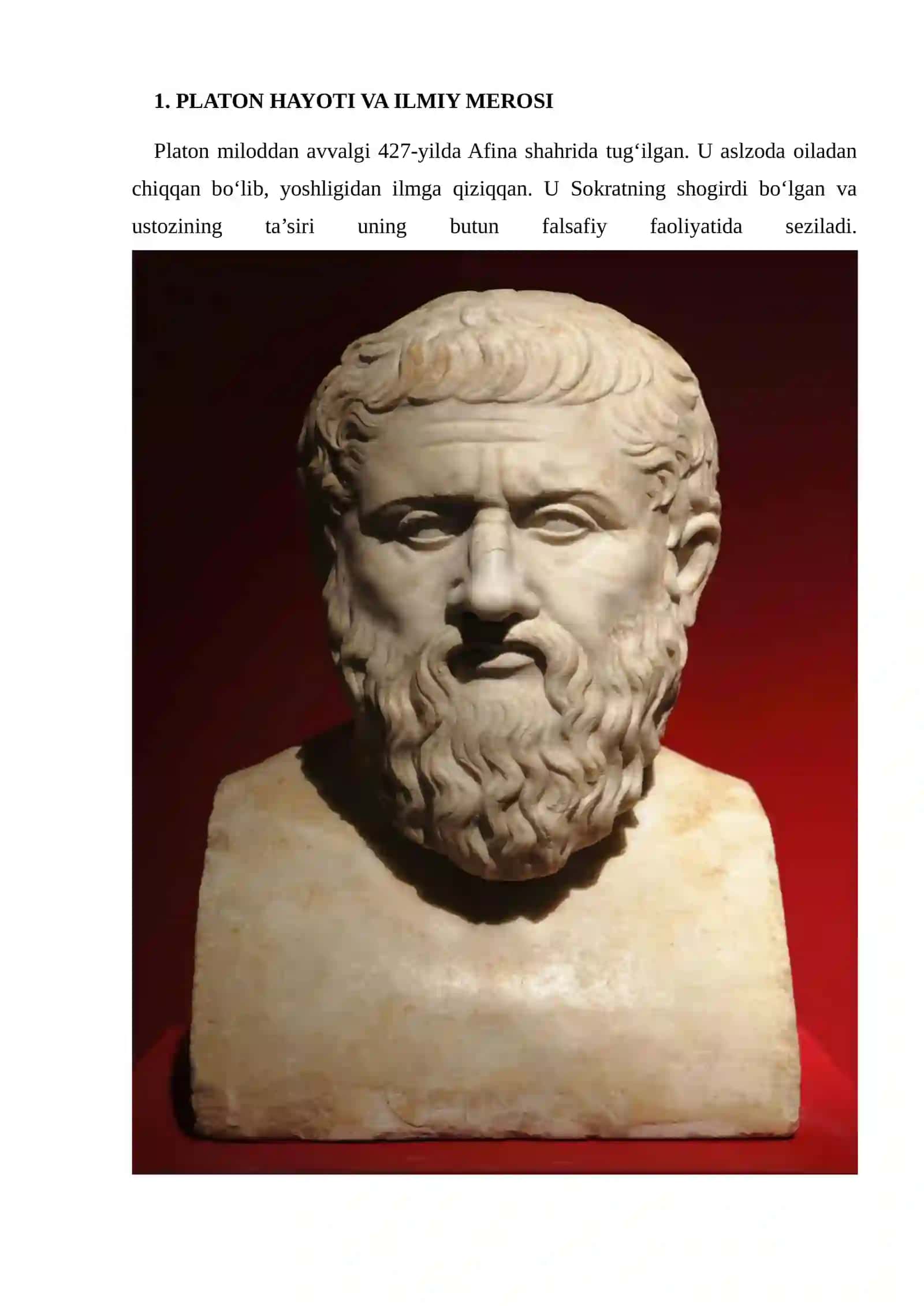 PLATON (AFLOTUN)NING FALSAFIY QARASHLARI 3