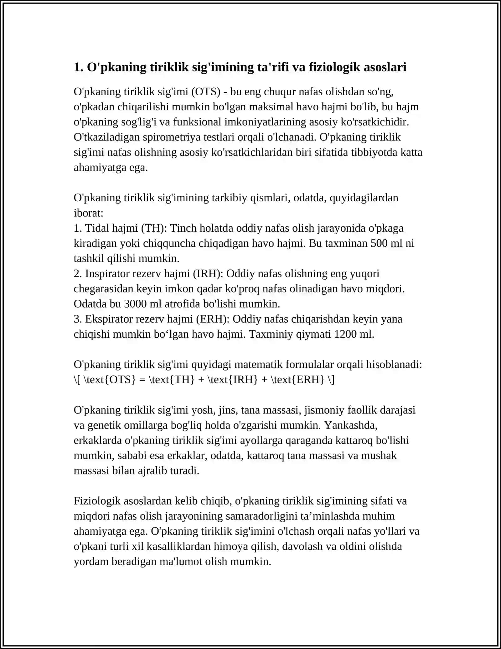O'PKANING TIRIKLIK SIGʻIMI 3