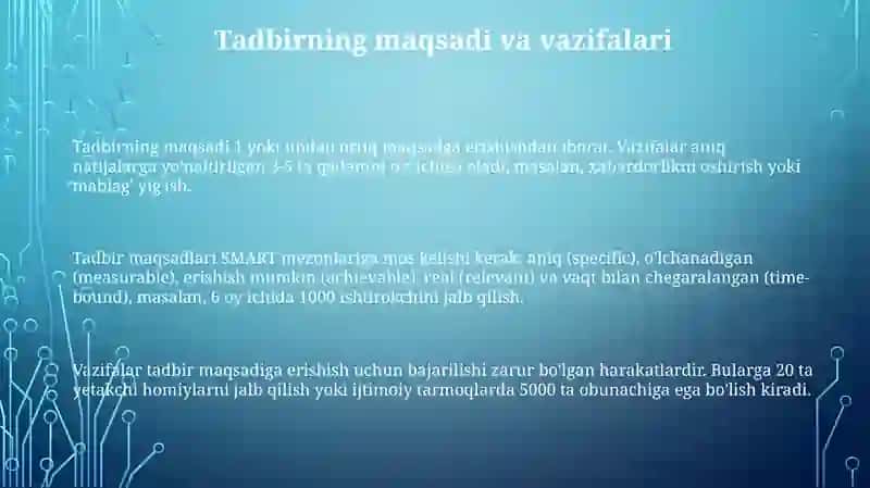Ommaviy tadbirlar va ularni tashkil etish 3