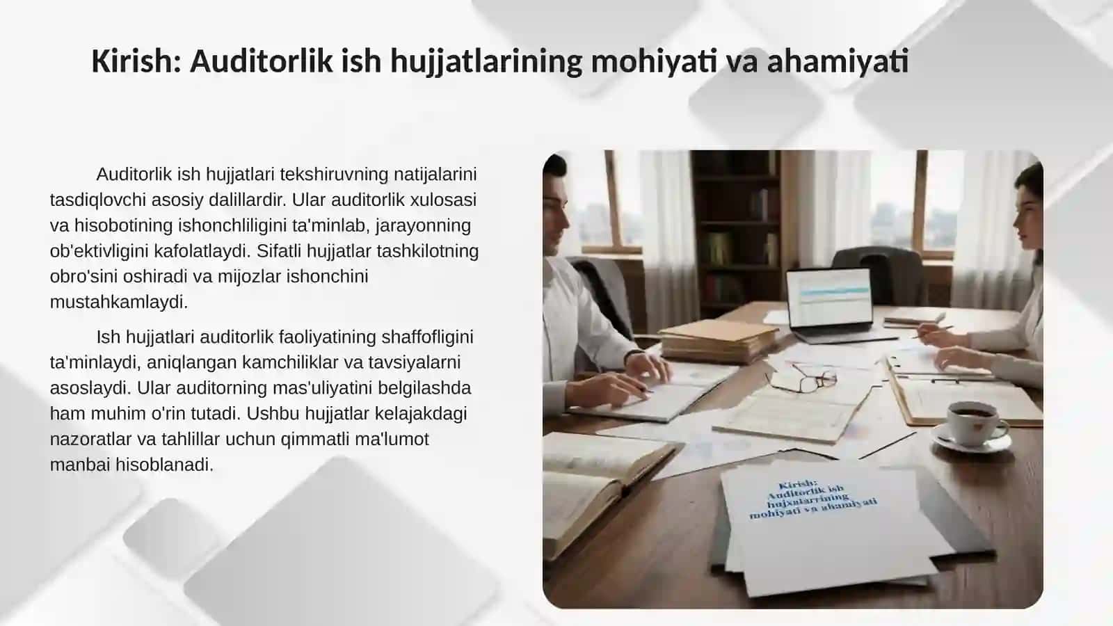 Auditorlik tashkilotining ish hujjatlari. 3