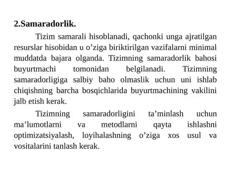 Axborot tizimiga qo’yilgan talablar 3