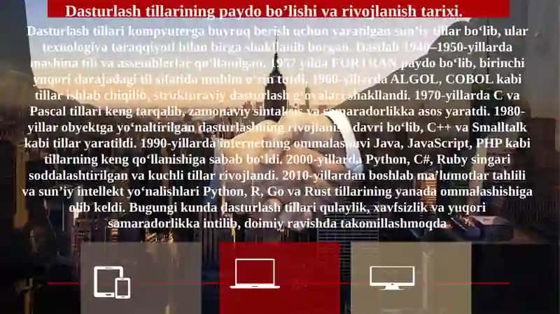 Zamonaviydasturlashtillariningtahlili 3