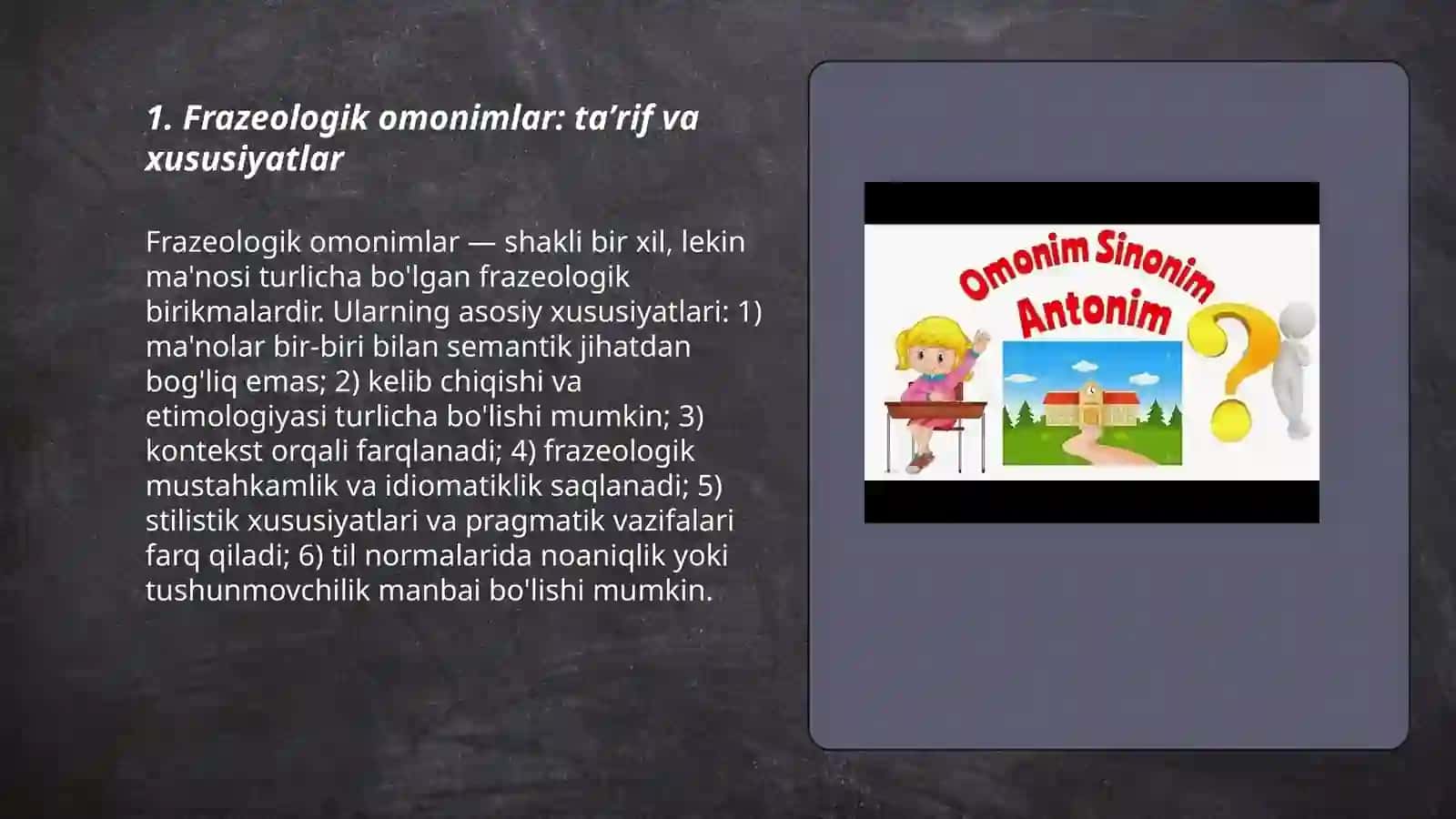Frazeologizmlarning semantik turlari 3