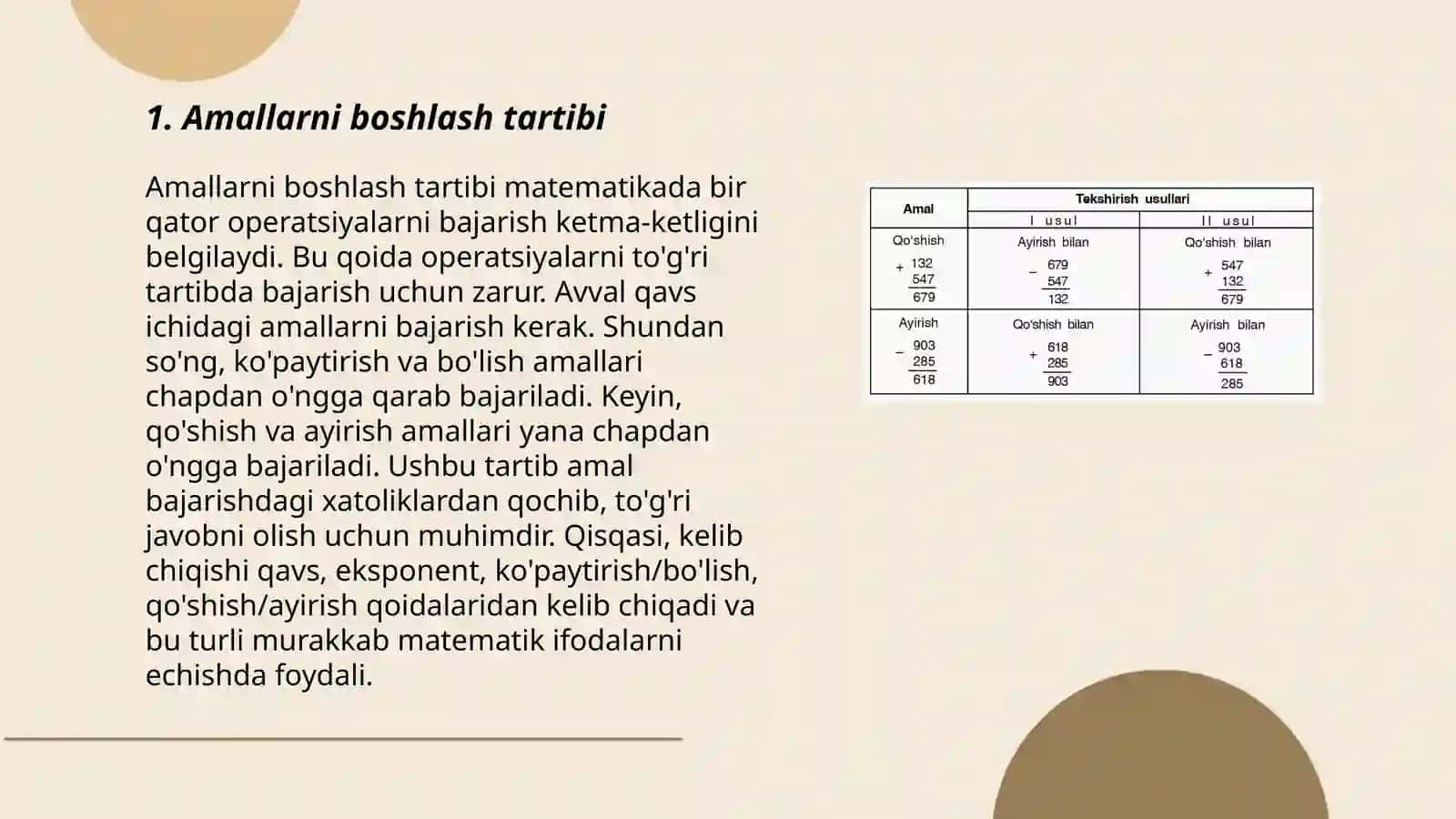 Amallarning bajarilish tartibi 3
