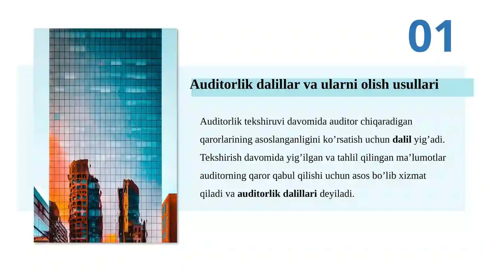 Auditorlik dalillarini yig’ish 3