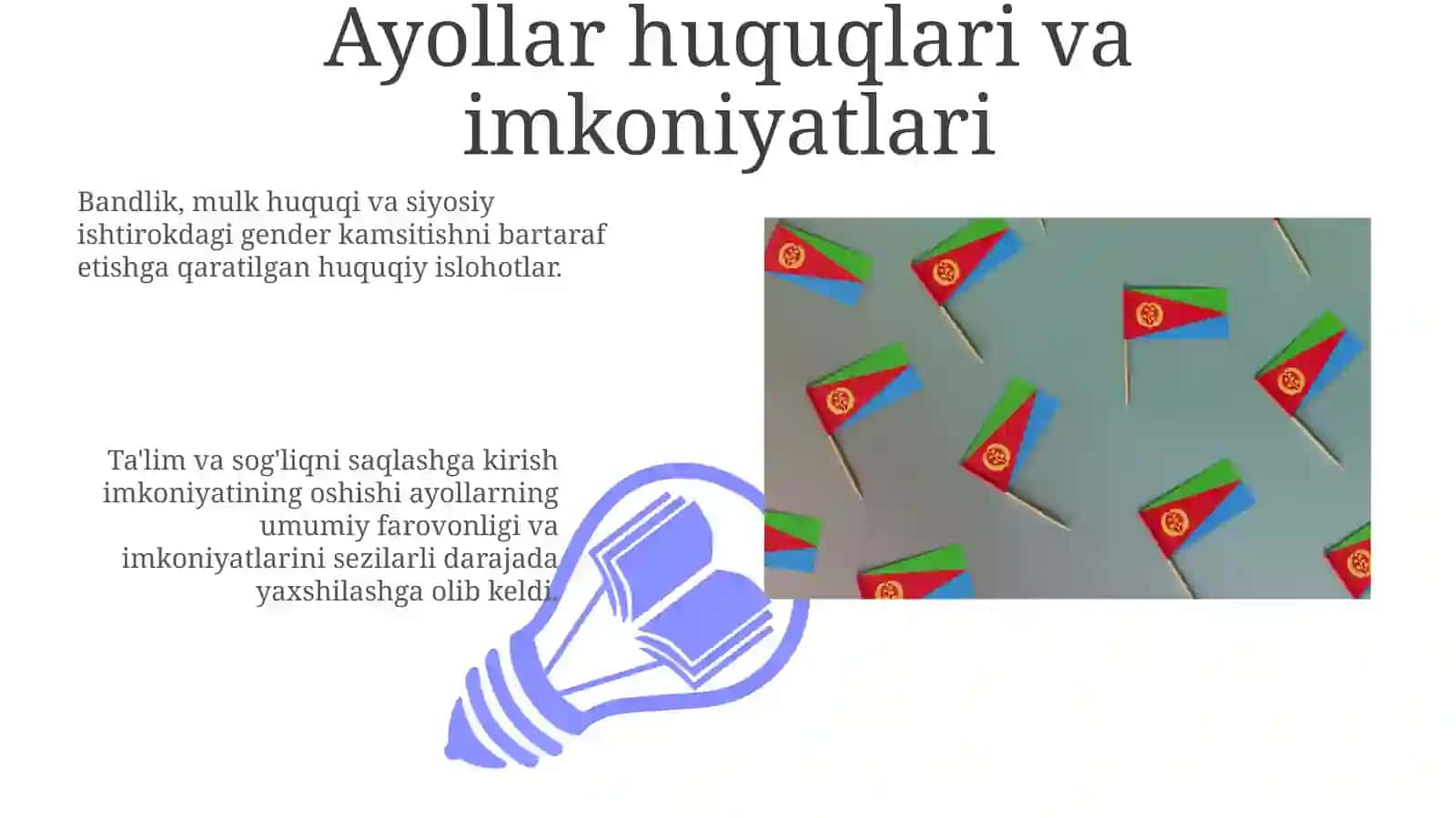 Ayollar huquqlari va imkoniyatlari 3