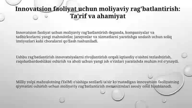 Innovatsion faoliyatni moliyaviy rag'batlantirish 3