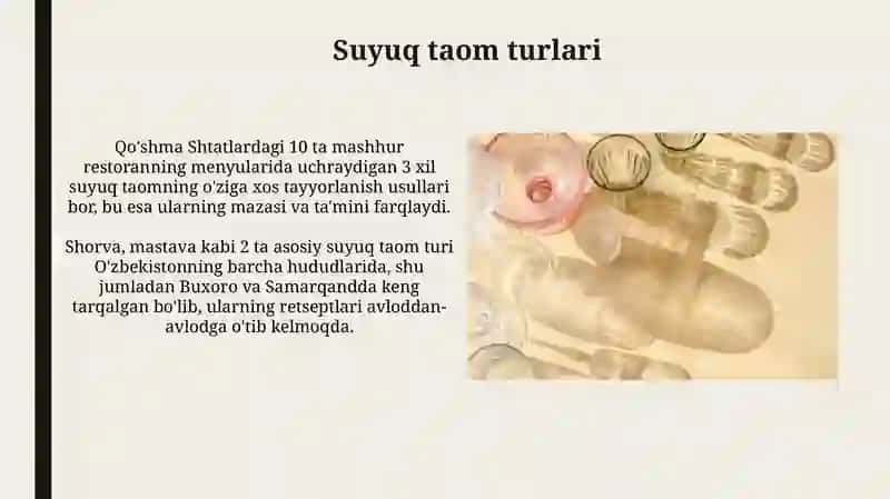 Suyuq taom turlari va ularni tayyorlash 3
