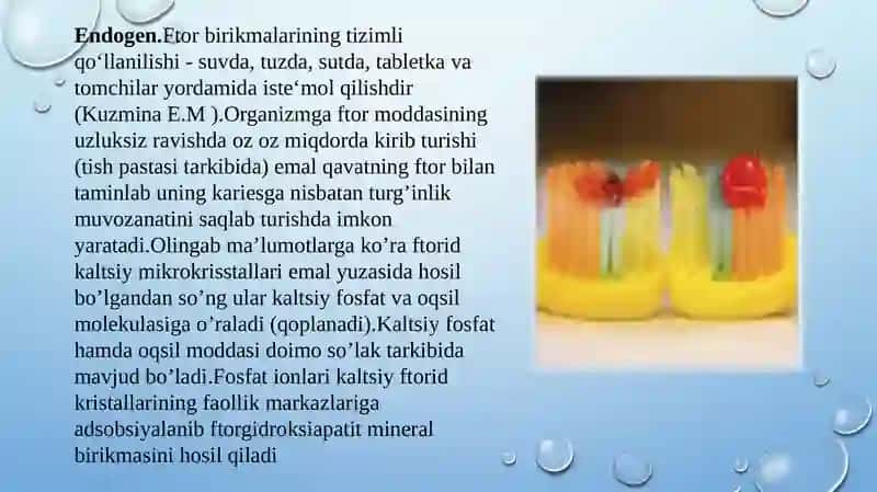 Tishlar mineralizatsiyasi.Demineralizatsiya. 3