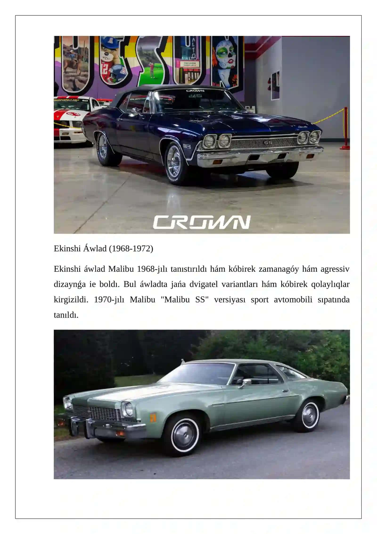 Chevrolet Malibu Tariyxı hám rawajlanıwı 3
