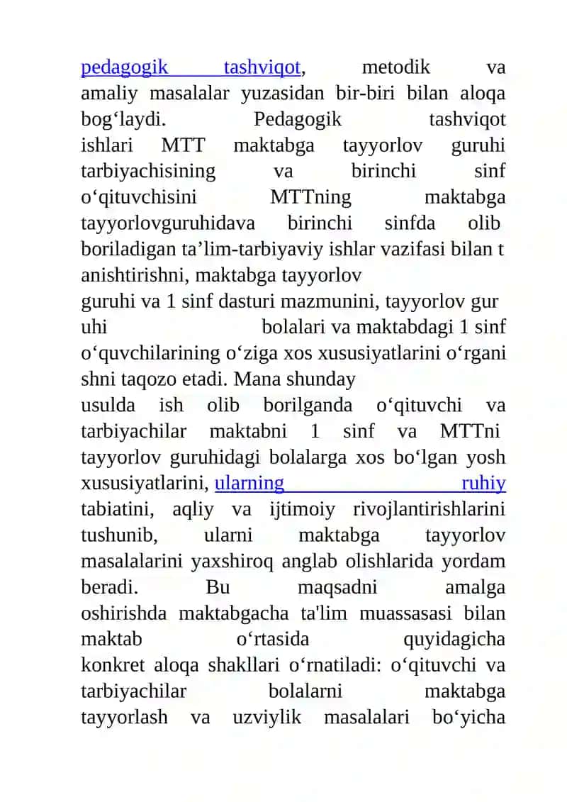 Maktabgacha ta’lim muassasasi bilan maktab aloqasini shakillari 3