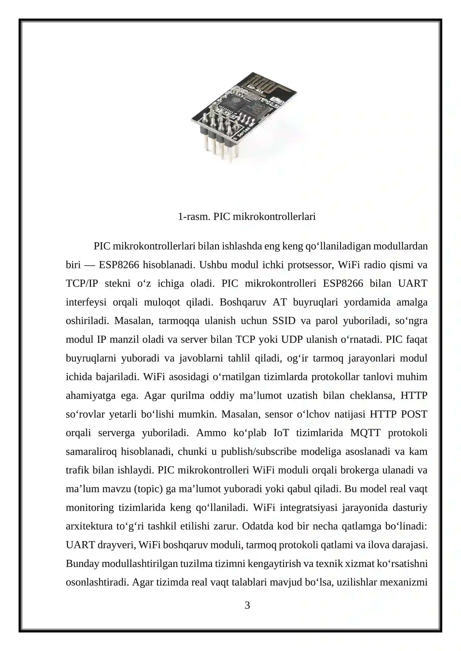 PIC mikrokontrolleri va ularda dasturlash 3