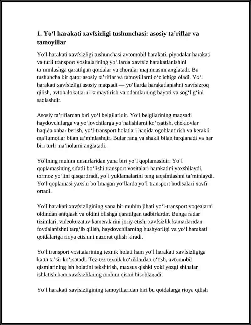 YÔL HARAKATI XAVFSIZLIGI TUSHUNCHASI VA UNING JAMIYATDAGI ÔRNI 3