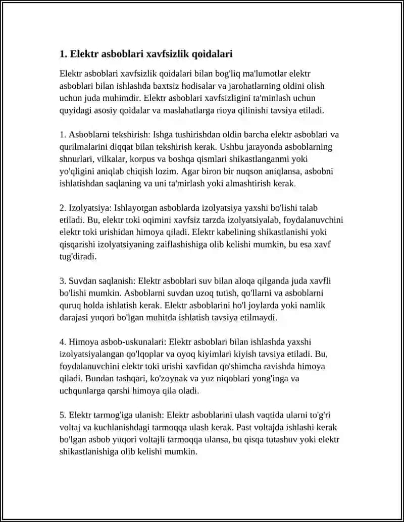 ELEKTR ASBOBLARINI FOYDALANISHNI О‘RGANISH 3